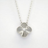 Van Cleef & Arpels Holiday 2020 Vintage Alhambra Guilloche White Gold diamond Necklace